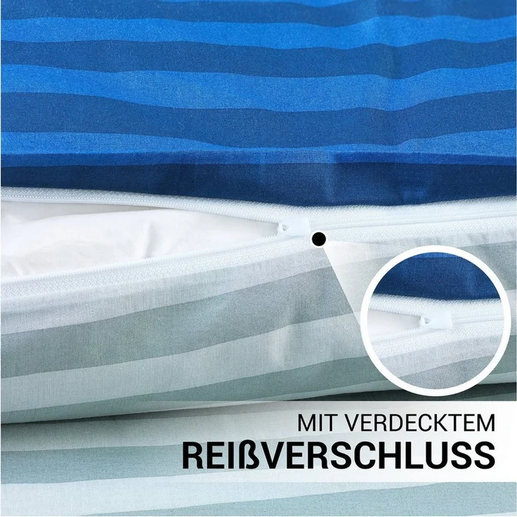 Malika Bettwäsche 155x220 + 80x80 cm atmungsaktiver Baummwoll Renforce Bettbezug, Renforce Baumwolle, 2 teilig, Für Allergiker geeignet, pflegeleicht, angenehm weicher Stoff – Bild 4