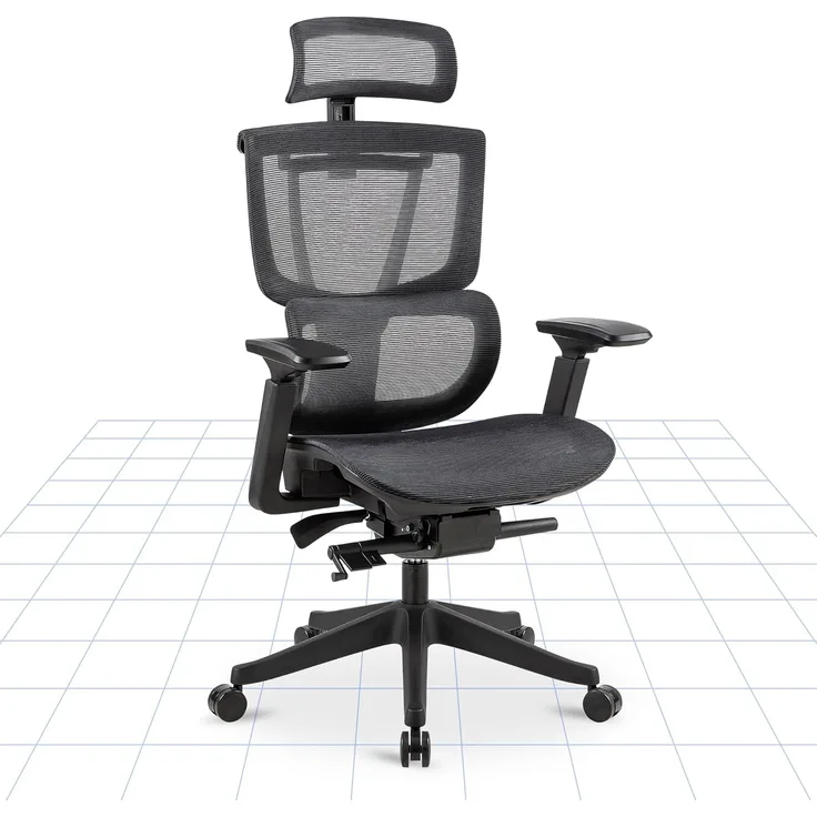 FLEXISPOT Bürostuhl Schreibtischstuhl Premium Ergonomischer C7 (Rückenlehne verstellbar 90°-128°, 2D-Kopfstütze, 3D-Armlehnen), Chef-Mesh-Bürostuhl, Computer-Bürostuhl, 130KG Tragkraft