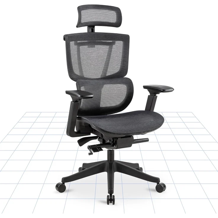 FLEXISPOT Bürostuhl Schreibtischstuhl Premium Ergonomischer C7 (Rückenlehne verstellbar 90°-128°, 2D-Kopfstütze, 3D-Armlehnen), Chef-Mesh-Bürostuhl, Computer-Bürostuhl, 130KG Tragkraft – Bild 1