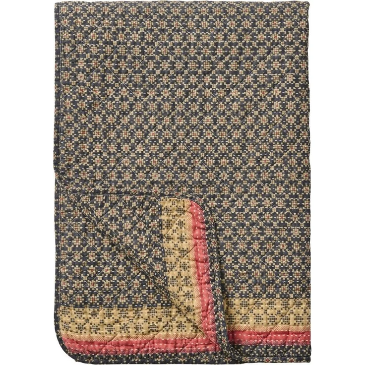 Ib Laursen - Decke Quilt Tagesdecke Überwurf 180x130cm Blau Rosa Muster 07922-39 – Bild 5