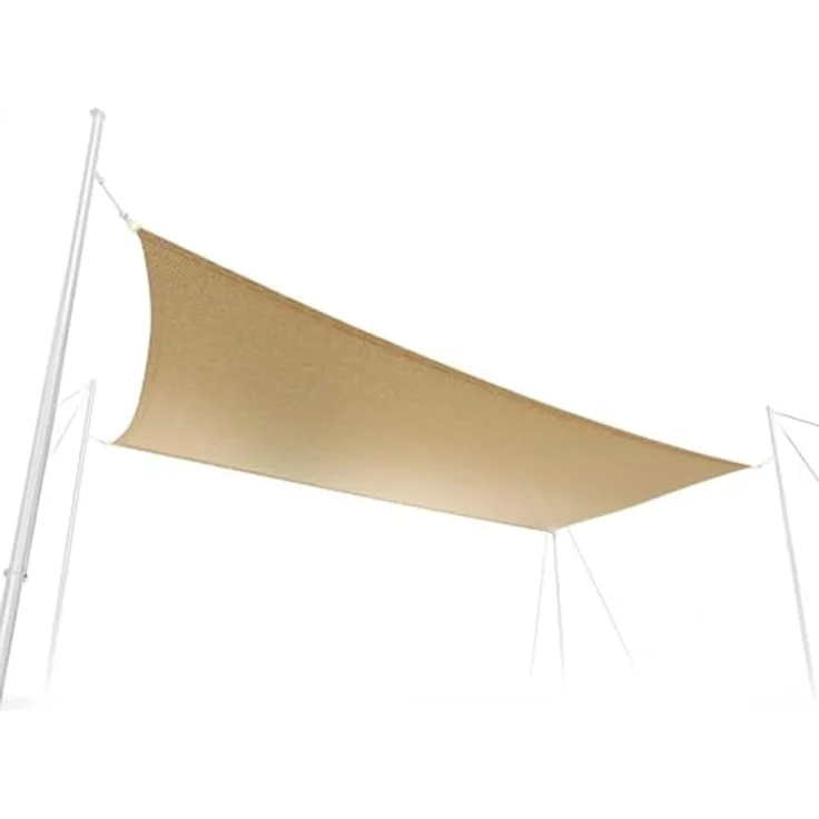 Sonnensegel, 6 x 6 m, UV-Schutz und wasserdicht, resistent gegen Sonne und Regen, für Garten, Terrasse und Terrasse, aus Polyester – Bild 1