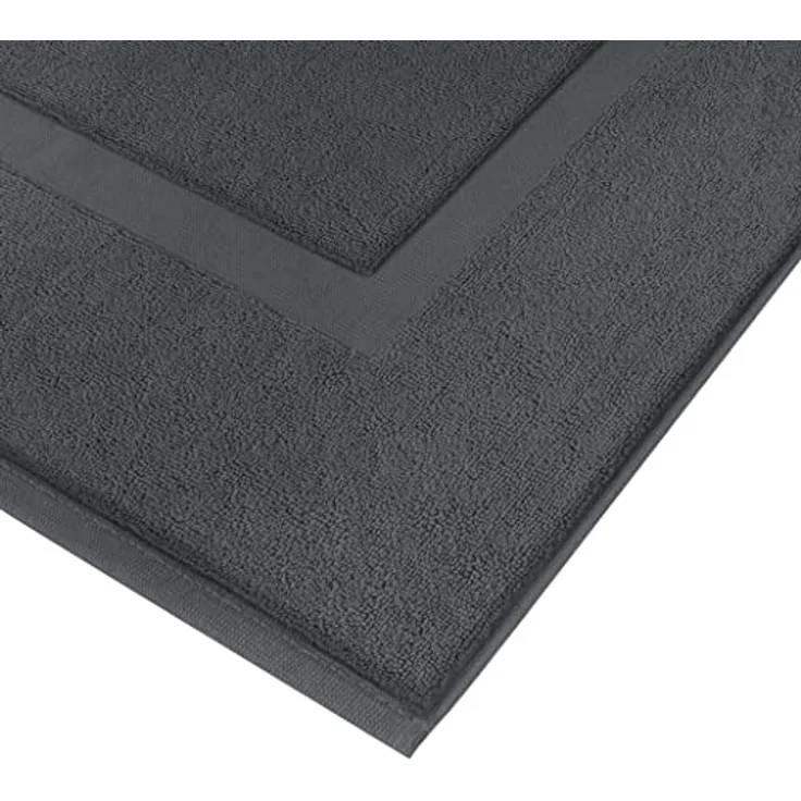 Utopia Towels Waschbare Badematte aus Baumwolle, 53,3x86,4 cm, Dunkelgrau, 2 Stück – Bild 4