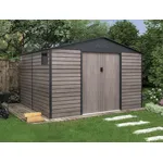 Vente-unique - ADELMO Gartenhaus Metall GrauBraun - B 309 cm x H 229 cm x L 330 cm