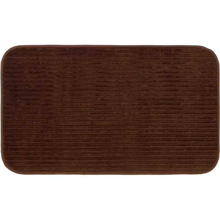 Gözze Badematte Berlin, Höhe 7 mm, rutschhemmend beschichtet, fußbodenheizungsgeeignet, Polyester, rechteckig, Badteppich, Uni Farben, Cord Optik, waschbar