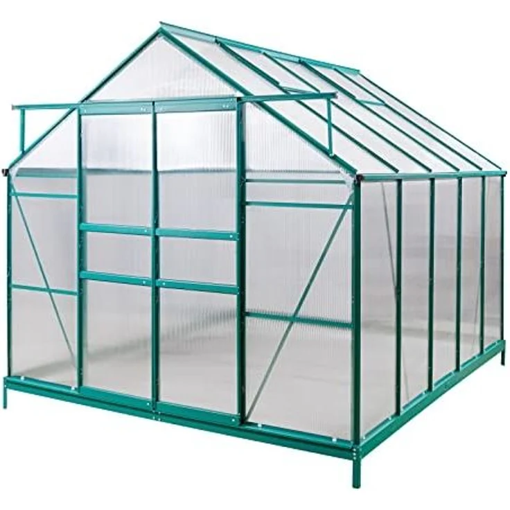 Alu Gewächshaus Frühbeet Gartenhaus Treibhaus "Den Haag" 7 m² mit 4 Dachfenster – Bild 1