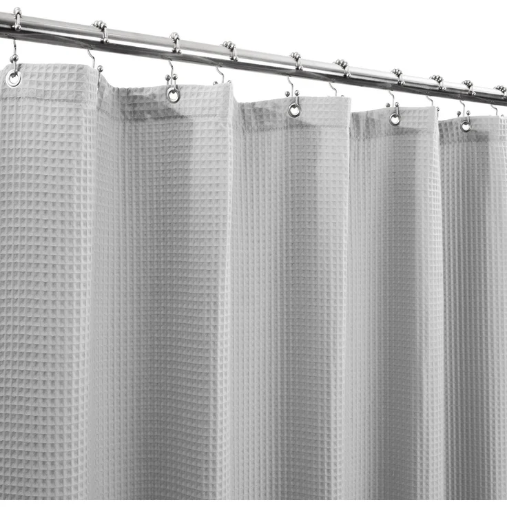 Barossa Duschvorhang aus Baumwolle, Farben und Größen 72 Wx72H, Grau | Schwerer Stoff, Baumwollmischung, Hotel-Luxus-Spa, maschinenwaschbar, 183 x 183 cm, langer Stoffvorhang für Badezimmer