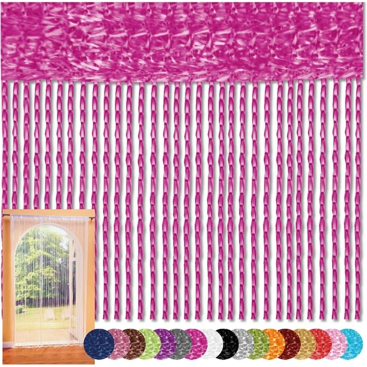 Fadenvorhang 90x240 Fadengardine Insektenschutz Raumteiler Auswahl: pink - fuchsia – Bild 3