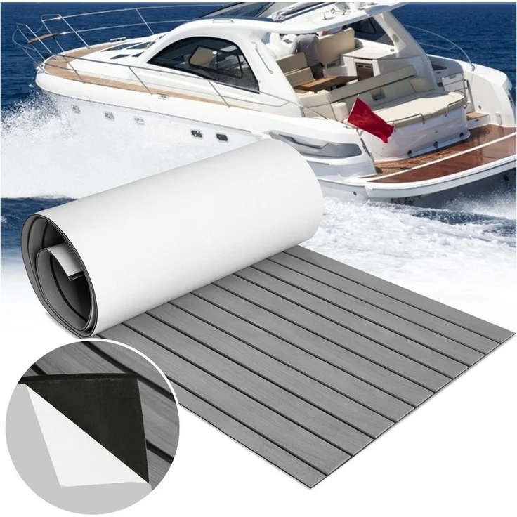 Clanmacy Bodenmatte Teak EVA Schaum Marine Teak Bodenbelag Matte Deck Teppich 240x60/90cm – Bild 3