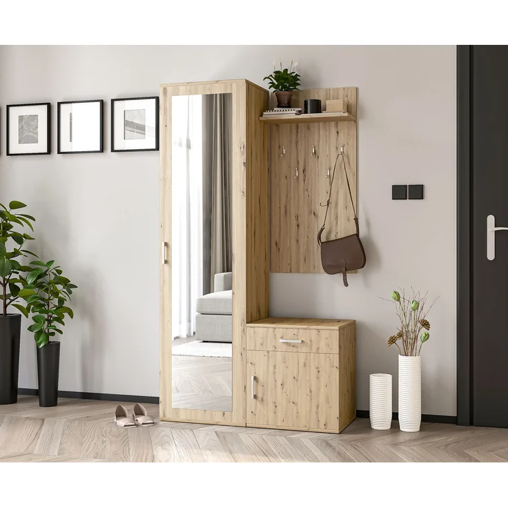 AX LIVING Garderoben Set Eiche Magnola – 100cm stilvoll & funktional – Bild 1