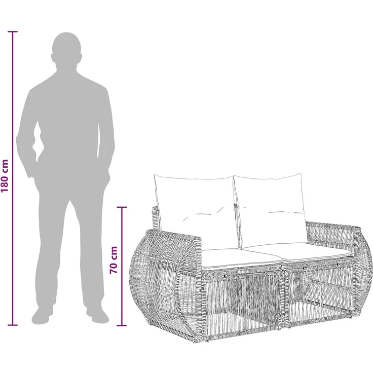 vidaXL Gartensofa-set 12 stk. Grau und Dunkelgrau 100 x 55 x 73 cm 3436961 – Bild 12
