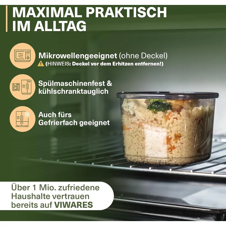 Viwares Vorratsdosen mit Deckel Luftdicht, 42er Vorratsbehälter Set BPA-Frei, Vorratsdose zur Müsli Mehl Aufbewahrung Küche, Praktische Organizer Küche, Frischhaltedosen für Lebensmittelaufbewahrung – Bild 6
