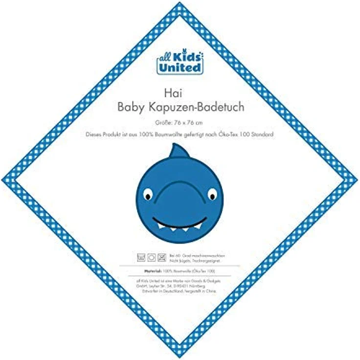 all Kids United Kapuzenhandtuch Babyhandtuch mit Kapuze, Baby Baumwoll Badetuch Bade-poncho – Bild 6