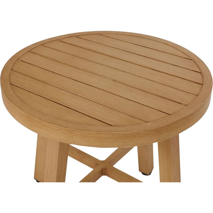 Aluminium Lounge-Set HWC-P82, Gartengarnitur Balkon-Set Stuhl Tisch, Stoff/Textil (220g/m²) ~ Holz-Optik olivgrün – Bild 6