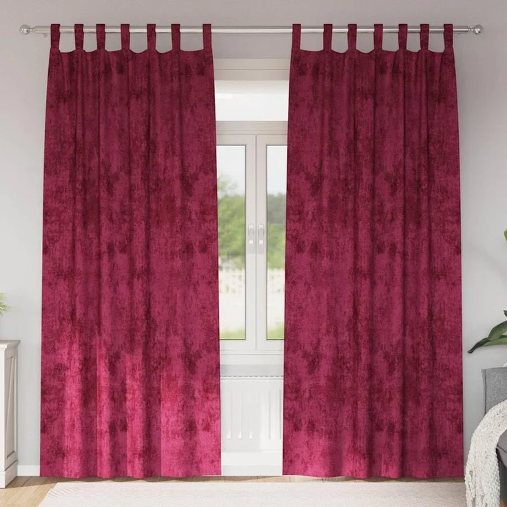 vidaXL Samtvorhänge 2 stk. Weinrot 245 x 140 cm Samt 4107716 – Bild 2
