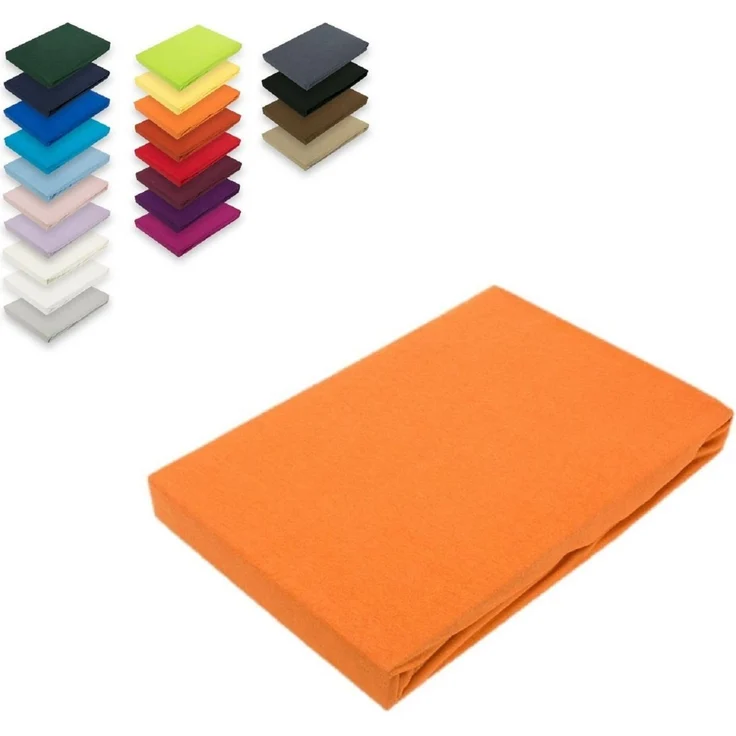 EXKLUSIV HEIMTEXTIL Jersey Spannbettlaken 60 x 120 cm Terrakotta 100% Baumwolle Bed-Sheet Bettlaken Spannbetttuch – Bild 1