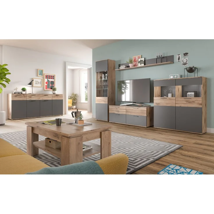 Sideboard Tomaso in Eiche und grau 200 cm – Bild 5