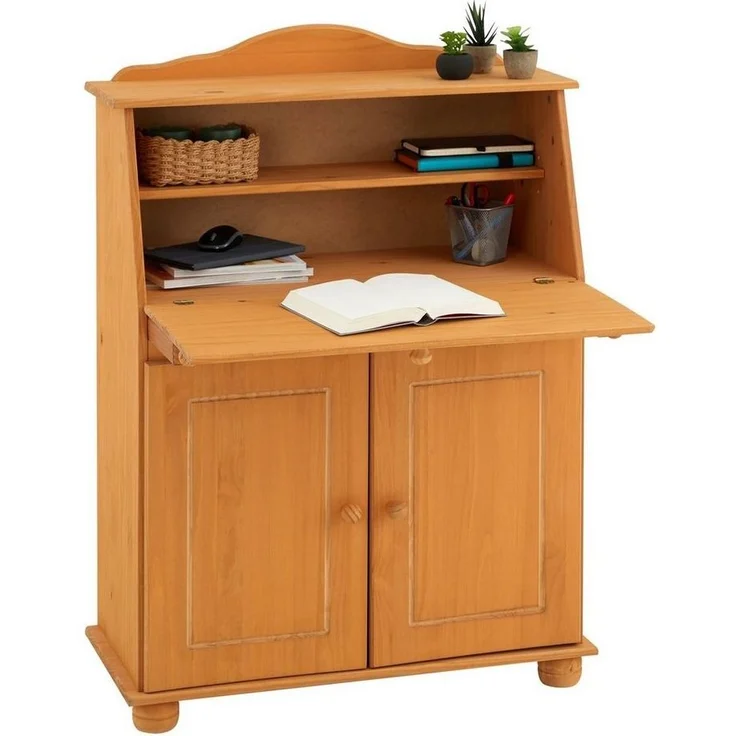 IDIMEX Sekretär DAVID, Schreibtisch im Landhausstil aus Massivholz mit Stauraum Gebeizt – Bild 5