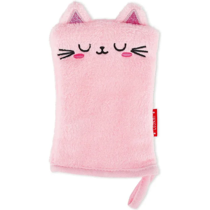 Legami - Waschhandschuh, wiederverwendbar, weicher Stoff, entfernt Gesichts-Make-up, waschbar, hypoallergen, umweltfreundlich, 12x20,5 cm, Motiv: Kitty