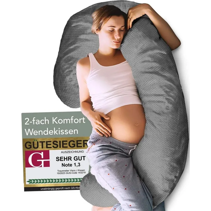 Traumreiter Seitenschläferkissen J Visco Seitenschläferkissen mit Bezug Velour Deluxe