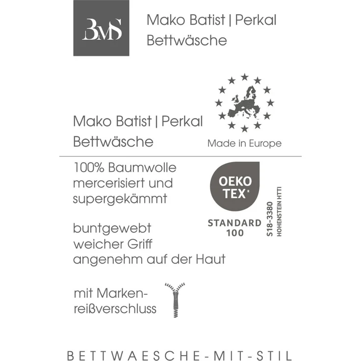 Mako Perkal Bettwäsche Streifen hellblau Kissen 40x80 – Bild 3