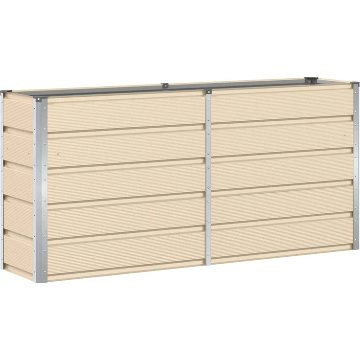 vidaXL Pflanzkübel Elfenbein 160 x 40 x 75 cm Stahl 42018083 – Bild 2