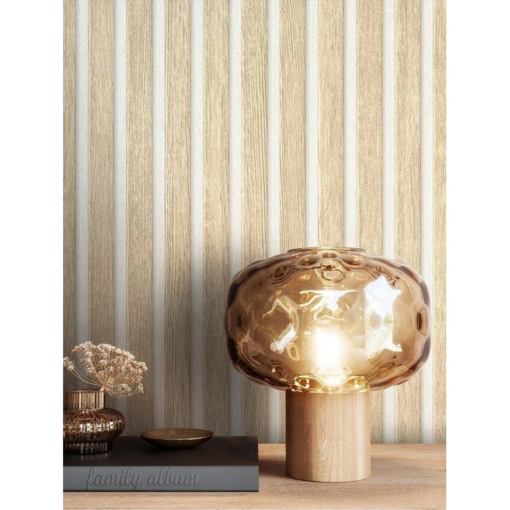 Newroom Vliestapete, Beige Tapete Skandinavisch Paneele - Holzwandpaneele Wandpaneele Creme Weiß Modern Lamelle für Schlafzimmer Wohnzimmer Küche – Bild 2