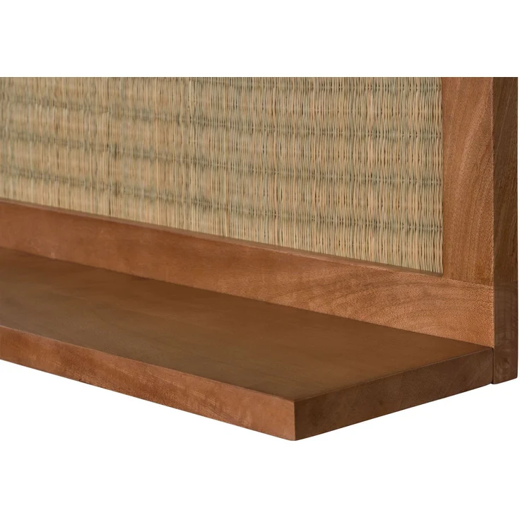 Wandregal Mango/Seegras 120x20x25 hellbraun lackiert MIZUMI #120 – Bild 2