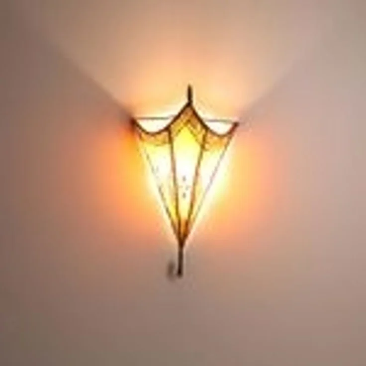 Marokkanische Leder Wandlampe Mouna Rot – Bild 13