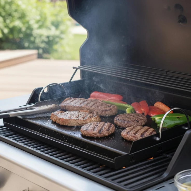 BBQ-Toro Grillplatte Stahl Keramik Grillplatte 63 x 41 cm, Keramikbeschichtete Grillplatte, Einfache Reinigung – Bild 2