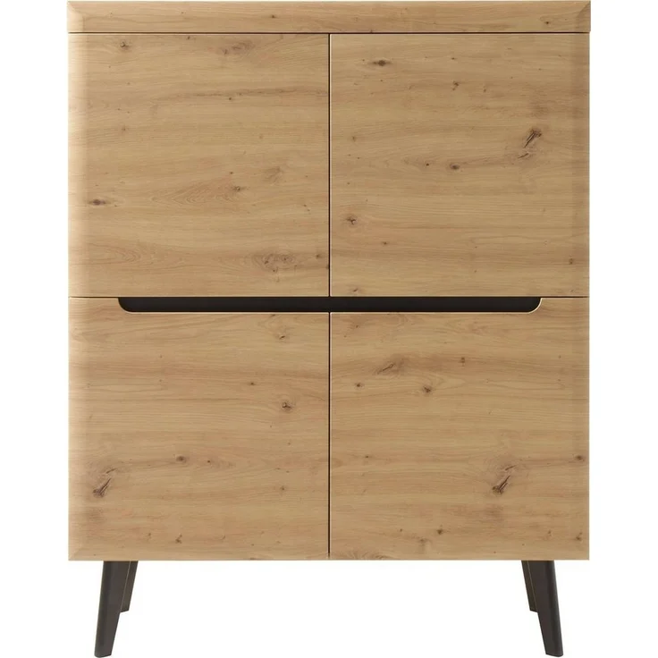 INOSIGN Highboard Torge, Kommode, Schrank, Sideboard, Anrichte, Mehrzweckschrank (1 St), abgeschrägte Füße, drei Farben, Scandi Design, 107 cm breit – Bild 2