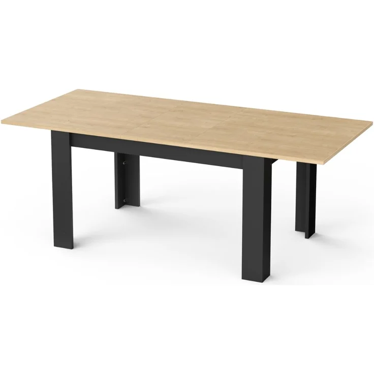 Calicosy 'CRAFT' Ausziehbarer Tisch 160 / 200 cm - Eiche Dekor und Schwarz - Helles Holz – Bild 4