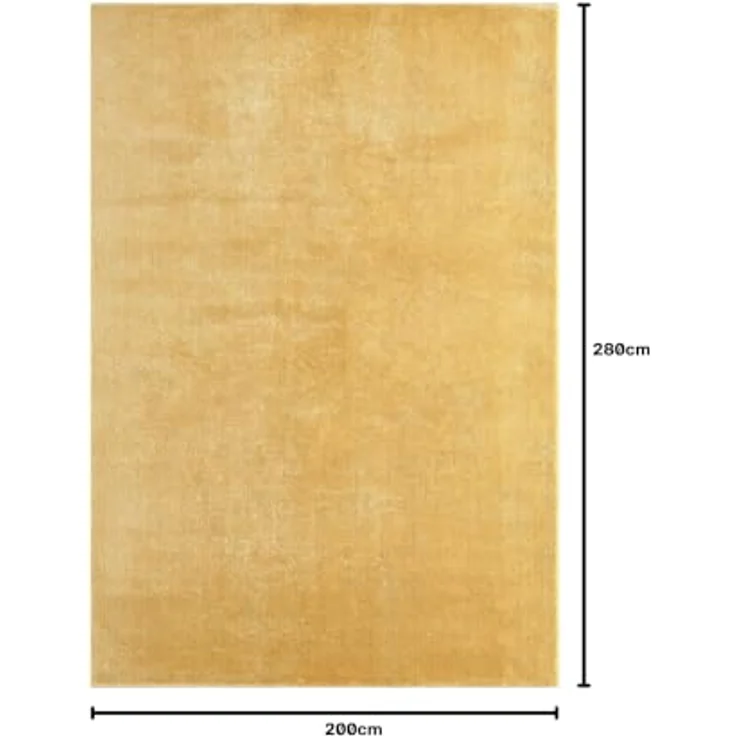 Mia's Teppiche Comfort Moderner Flauschiger Kurzflor Teppich, Anti-Rutsch Unterseite, Waschbar bis 30 Grad, Super Soft, Felloptik, Gold, 200 x 280 cm – Bild 2