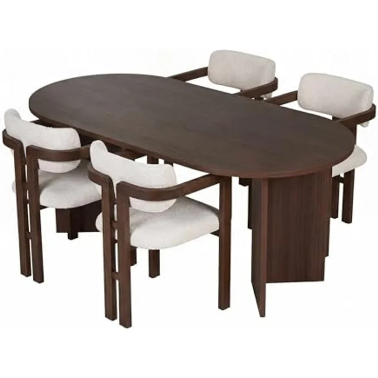 Skye Decor Essgruppe Sablin Boho Set, (Set, 7-tlg, 1 Tish, 6 Stühle), bestehend aus 6 Stühl und 1 Tish Modernes Esszimmer Set – Bild 1