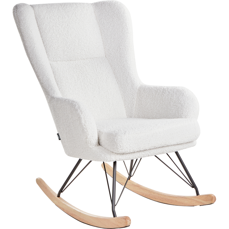 Schaukelsessel LUOMA Bouclé Cremeweiß – Bild 6