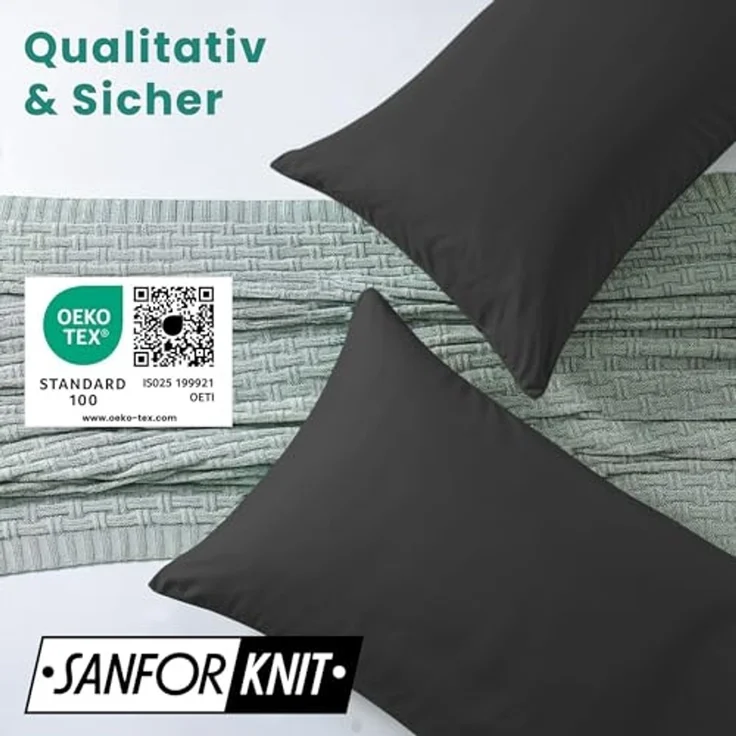 livessa Kissenbezug 100 % Baumwolle, %100 Baumwolle Jersey Stoff 140 g/m², Ultra weich und atmungsaktiv – Bild 5