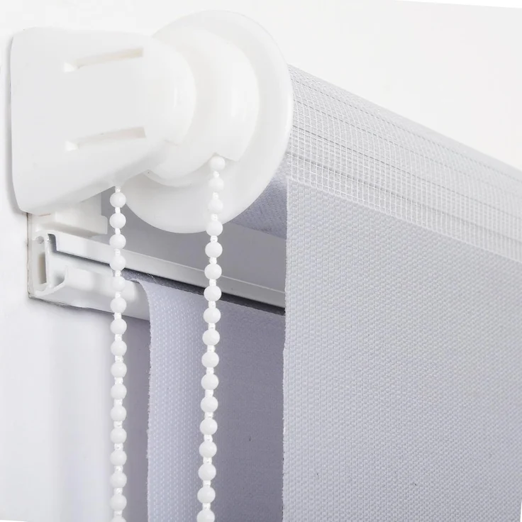 WOLTU Doppelrollo Klemmfix ohne Bohren Grau 45x150 cm (BxH), Duo Rollo Zebrarollo Fensterrollo Klemmrollo Seitenzugrollo Easyfix lichtdurchlässig & verdunkelnd Rollos für Fenster und Tür – Bild 3