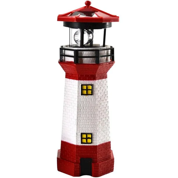 HAC24 LED Solarleuchte Solar Leuchtturm Garten Deko Leuchtfeuer Gartendeko Gartendekoration, LED fest integriert, 28 cm