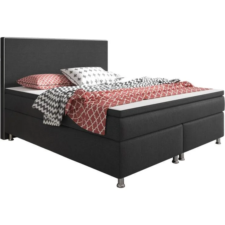 Inter Boxspringbett King Size 180x200 cm Webstoff  Anthrazit