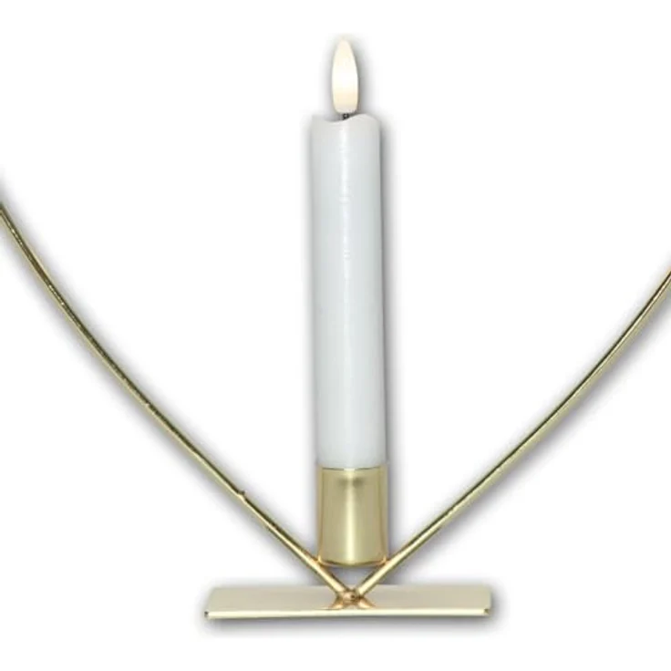 LED Dekoleuchte Flamme Heart Herz gold Timer H 28cm warmweiß – Bild 4