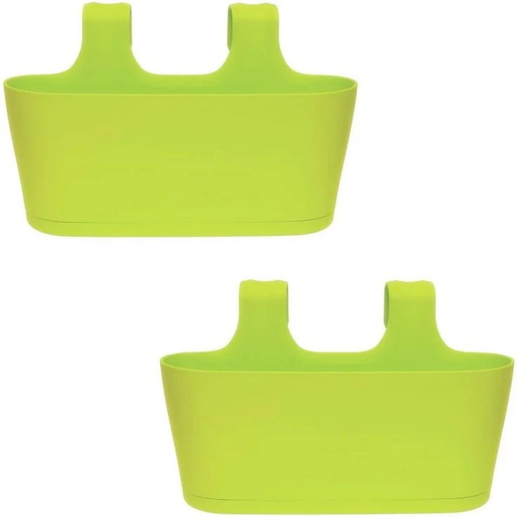 Engelland Blumenkasten Blumentopf zum Hängen (Vorteils-Set, 2 St, Fassungsvermögen je Topf 5,5 Liter), UV-Beständig, Frostbeständig, Wasserauffangschalen – Bild 1