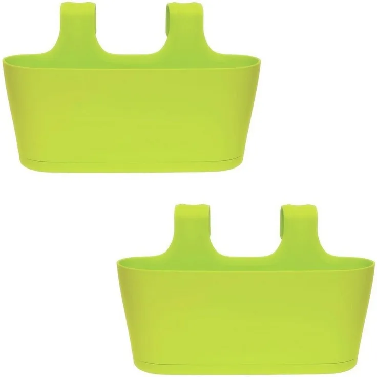 Engelland Blumenkasten Blumentopf zum Hängen (Vorteils-Set, 2 St, Fassungsvermögen je Topf 5,5 Liter), UV-Beständig, Frostbeständig, Wasserauffangschalen