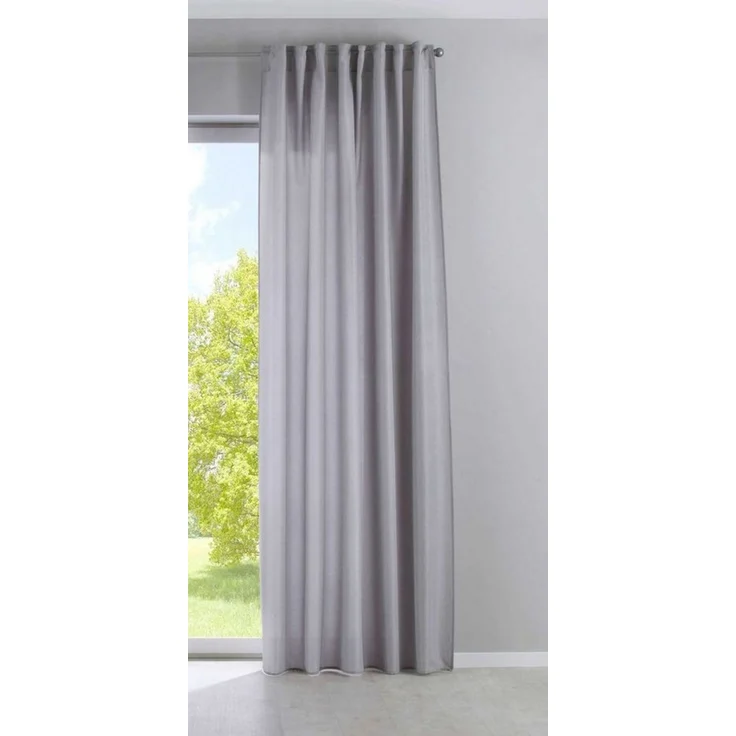 Gardinenbox Vorhang (2 St), verdecketeSchlaufen, transparent, Leinen-Optik, Cationic »JENA« Blickdicht Leinen Optik Meliert extra Breit 2019037-2 – Bild 3