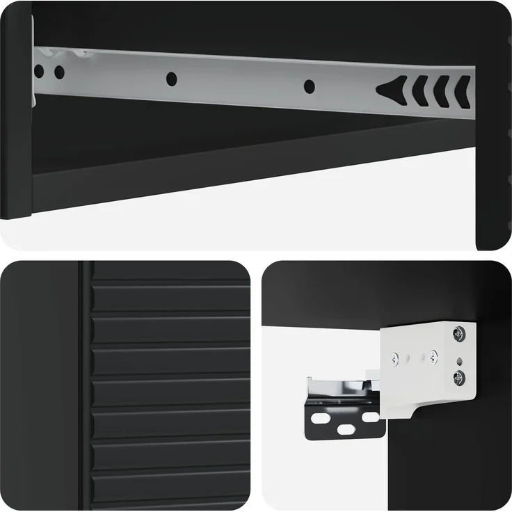 vidaXL Wandmontierter Beistelltisch Schwarz 87,5 x 34,5 x 17 cm 898666 – Bild 8