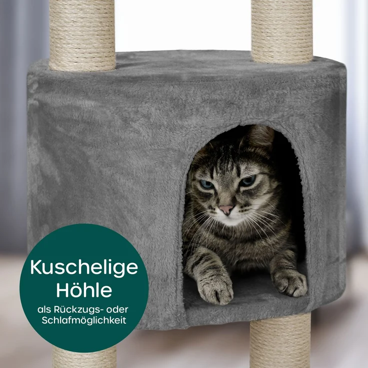 Happypet Kratzbaum SAM, Gesamthöhe bis 260 cm, Extra Breit, Deckenhoch mit viel Zubehör – Bild 4
