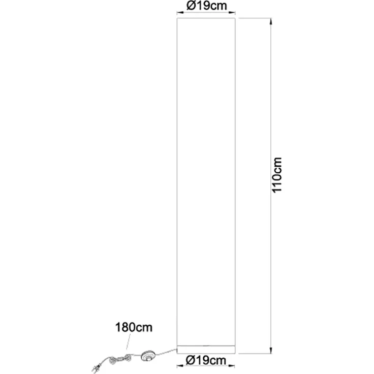 Stehlampe, sandfarben, Textil-Schirm, rund, H 110cm – Bild 7