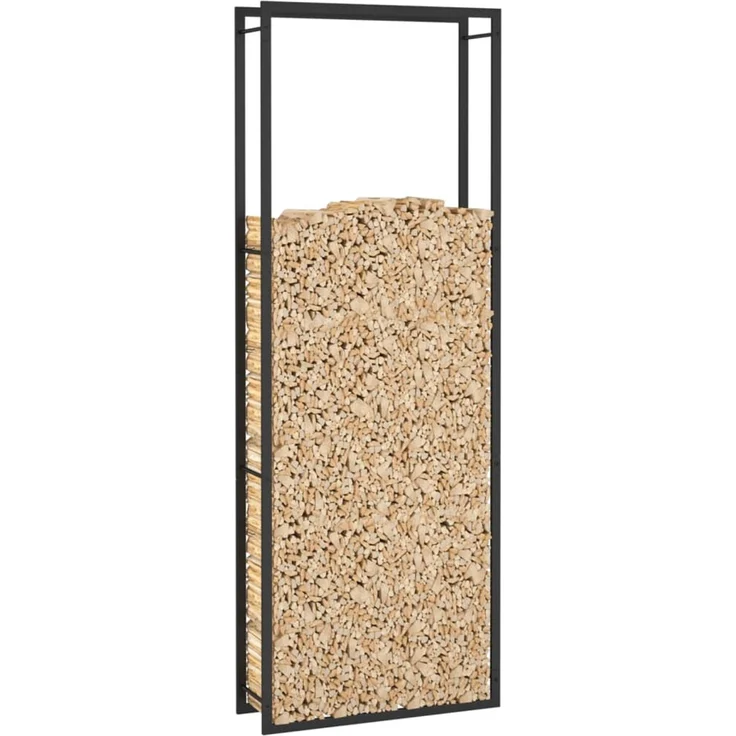 vidaXL Brennholzregal Mattschwarz 80 x 28 x 222 cm Stahl 350309 – Bild 5