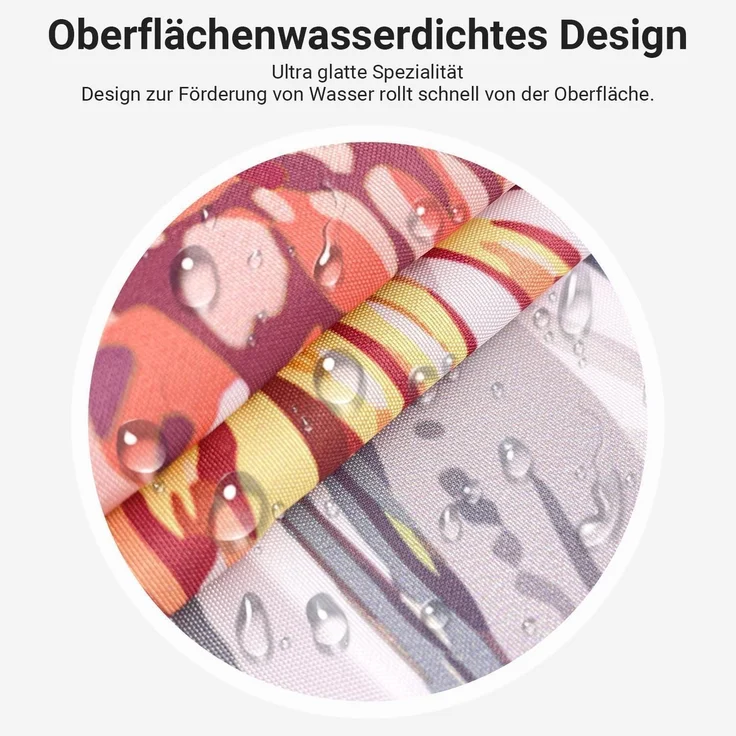 Duschvorhang Mischblumen 180x160cm Wasserabweisend 12 Ösen Badezimmer H160cm – Bild 3