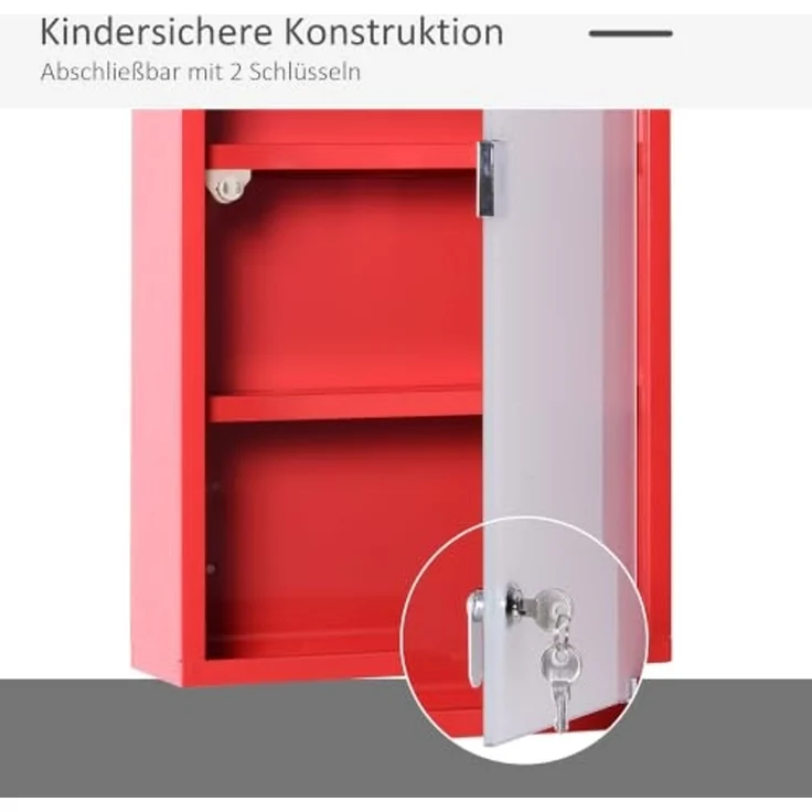 HOMCOM Medizinschrank Medizinschrank zum Abschließen – Bild 5