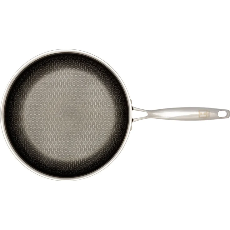 HENSSLERS Pfannen-Set HENSSLERS Bratpfannen-Set, Ø 24 und 28 cm, inkl. Deckel, Edelstahl (4-tlg), mit Wabenstruktur – Bild 2