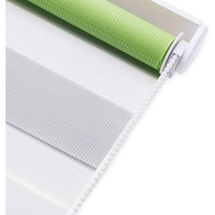 Deswell Doppelrollo Klemmfix ohne Bohren Grün-Grau-Weiß B60 x H130 cm (Stoffbreite 56cm) Rollos für Fenster ohne Bohren für Fenster mit Lichtdurchlässig & Verdunkelnd/Höhe Stufenlos Verstellbar – Bild 9
